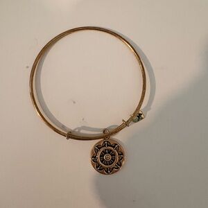 Gold Sun Charm Bangle Bracelet